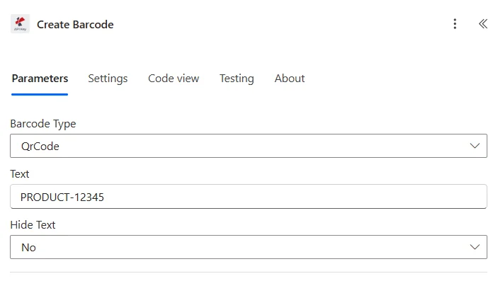 Criar código de barras no Power Automate